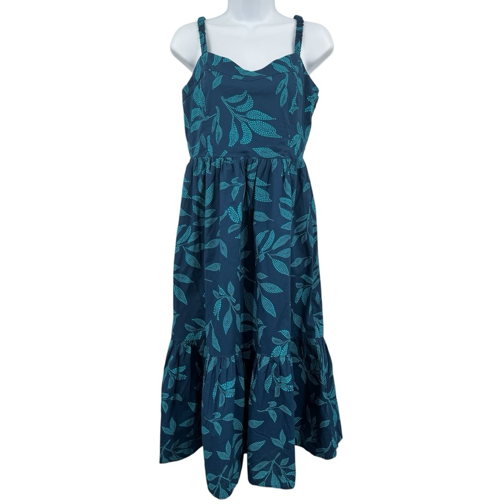 J.Crew Factory Poplin Corset Midi Dress Smocked Back Heart Neckline Size 4